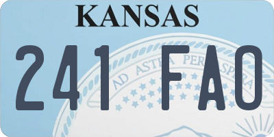 KS license plate 241FAO