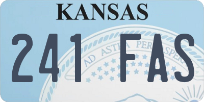 KS license plate 241FAS