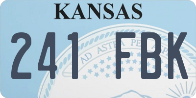 KS license plate 241FBK