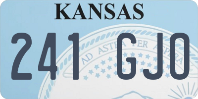 KS license plate 241GJO