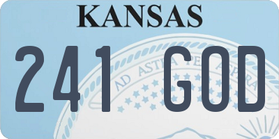 KS license plate 241GOD