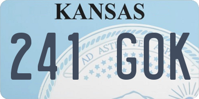 KS license plate 241GOK