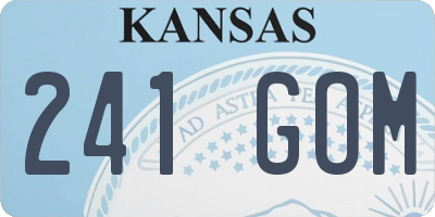 KS license plate 241GOM
