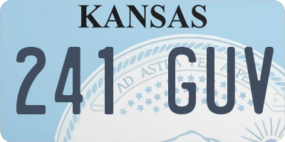 KS license plate 241GUV