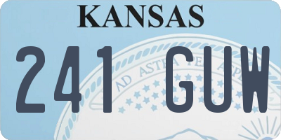KS license plate 241GUW