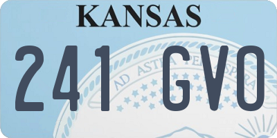 KS license plate 241GVO