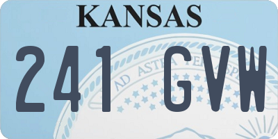 KS license plate 241GVW