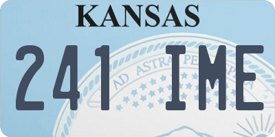 KS license plate 241IME