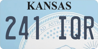 KS license plate 241IQR