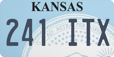KS license plate 241ITX