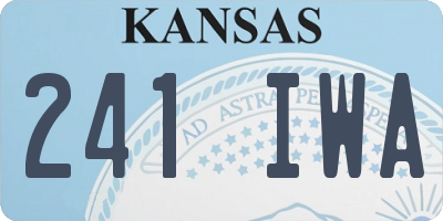 KS license plate 241IWA