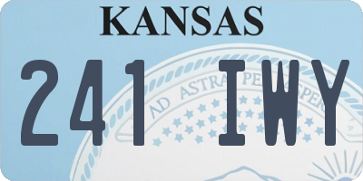 KS license plate 241IWY