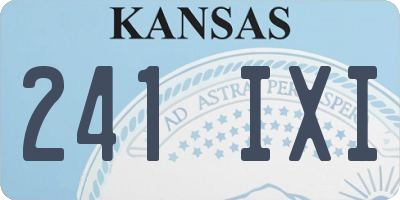 KS license plate 241IXI