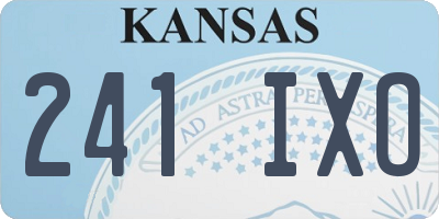 KS license plate 241IXO