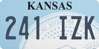 KS license plate 241IZK