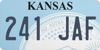 KS license plate 241JAF