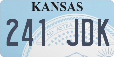 KS license plate 241JDK