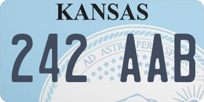 KS license plate 242AAB