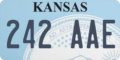 KS license plate 242AAE