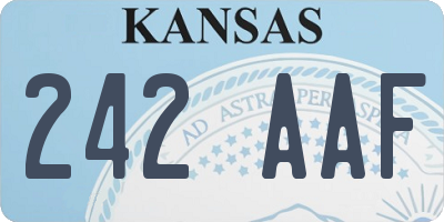 KS license plate 242AAF