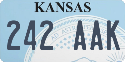 KS license plate 242AAK