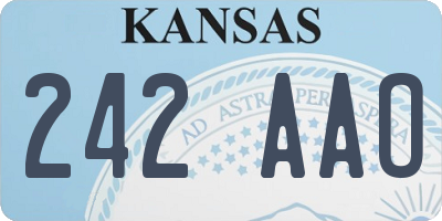 KS license plate 242AAO