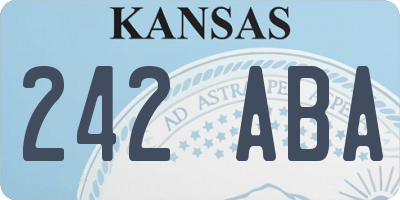 KS license plate 242ABA