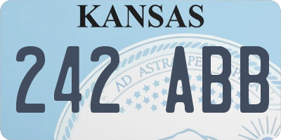 KS license plate 242ABB