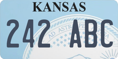 KS license plate 242ABC