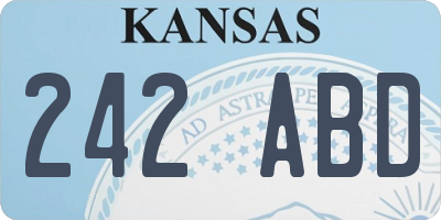 KS license plate 242ABD