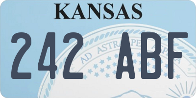 KS license plate 242ABF