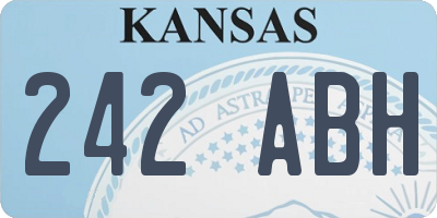KS license plate 242ABH