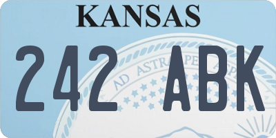 KS license plate 242ABK