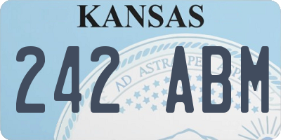 KS license plate 242ABM
