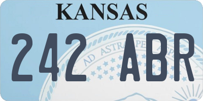 KS license plate 242ABR