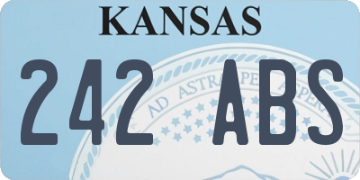 KS license plate 242ABS