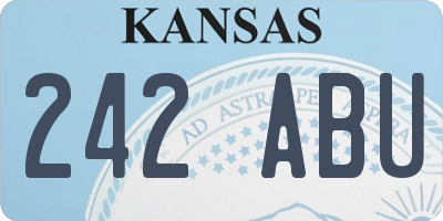 KS license plate 242ABU