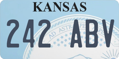 KS license plate 242ABV
