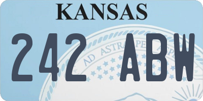 KS license plate 242ABW