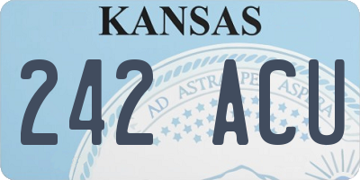 KS license plate 242ACU