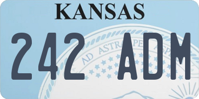 KS license plate 242ADM