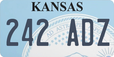 KS license plate 242ADZ