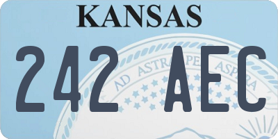 KS license plate 242AEC