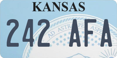 KS license plate 242AFA