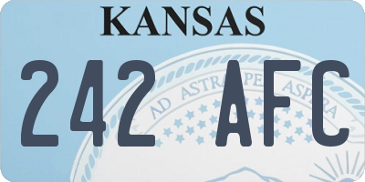 KS license plate 242AFC