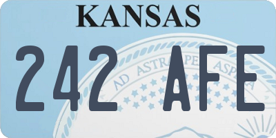 KS license plate 242AFE