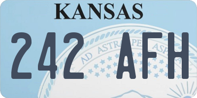 KS license plate 242AFH