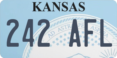 KS license plate 242AFL