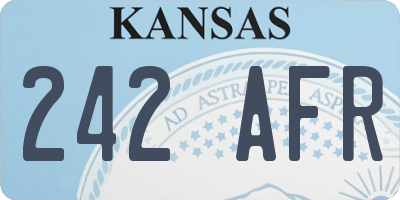 KS license plate 242AFR