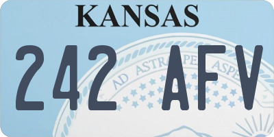 KS license plate 242AFV